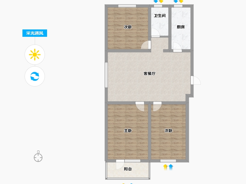 河北省-廊坊市-中远·佳成时代-90.60-户型库-采光通风