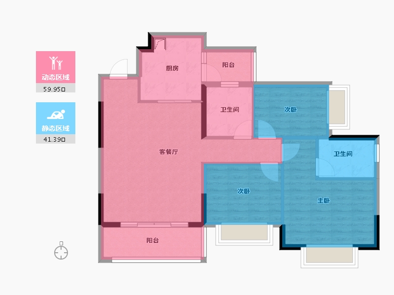 广西壮族自治区-柳州市-恒大珺睿府-91.07-户型库-动静分区