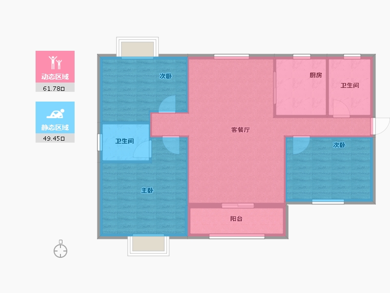 湖北省-孝感市-澴河盛都-101.70-户型库-动静分区