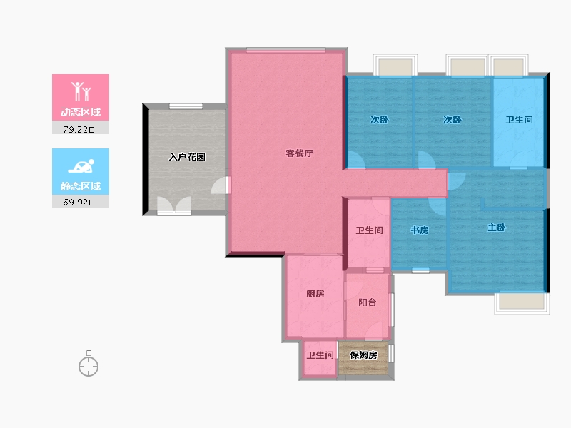 广东省-广州市-君御雅苑-156.09-户型库-动静分区