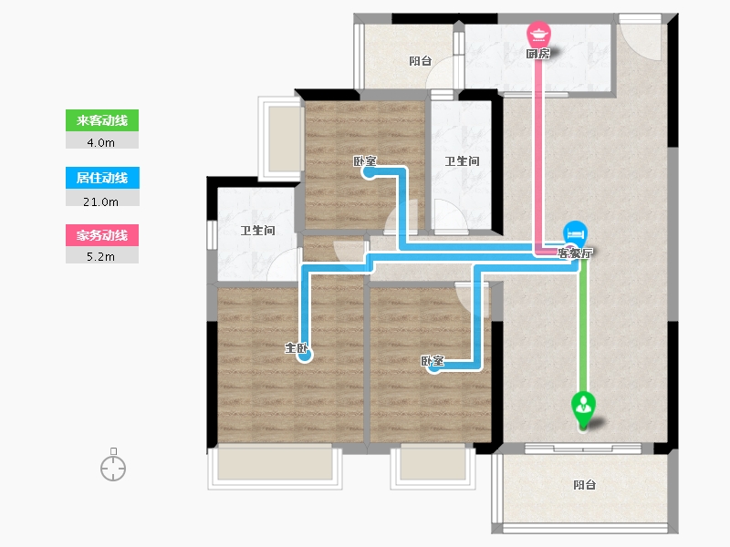 湖南省-衡阳市-珠江愉景南苑-93.69-户型库-动静线