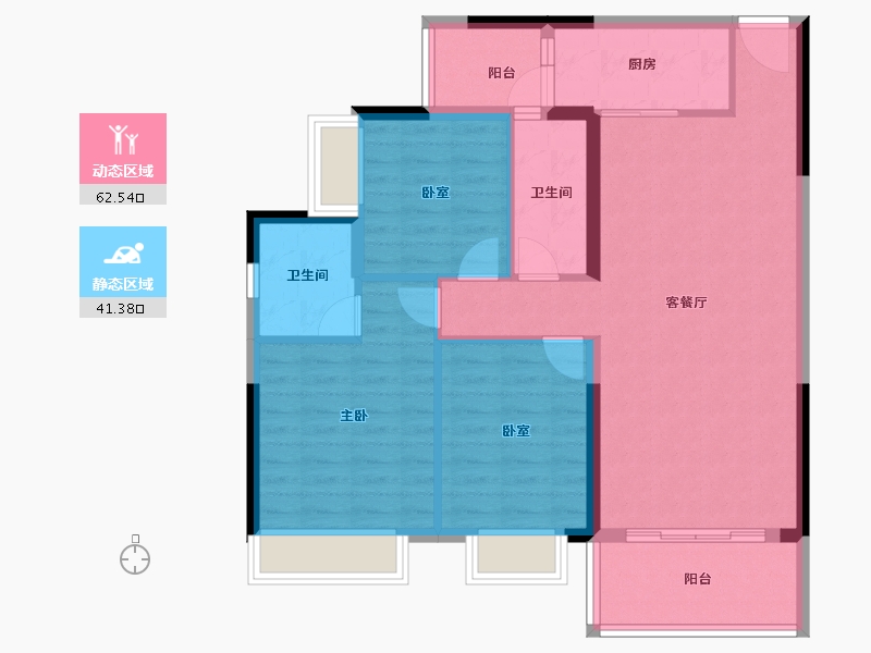 湖南省-衡阳市-珠江愉景南苑-93.69-户型库-动静分区