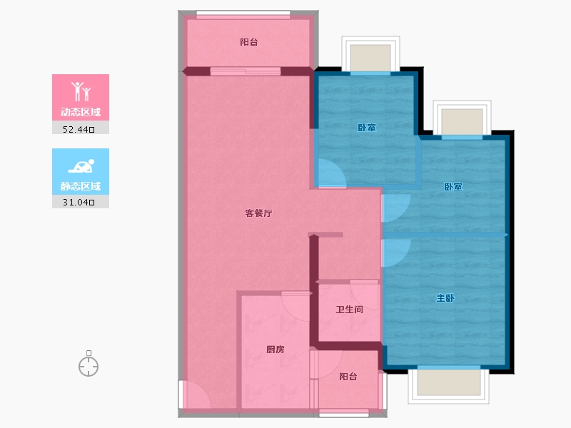 广西壮族自治区-防城港市-防城港恒大悦澜湾-74.40-户型库-动静分区