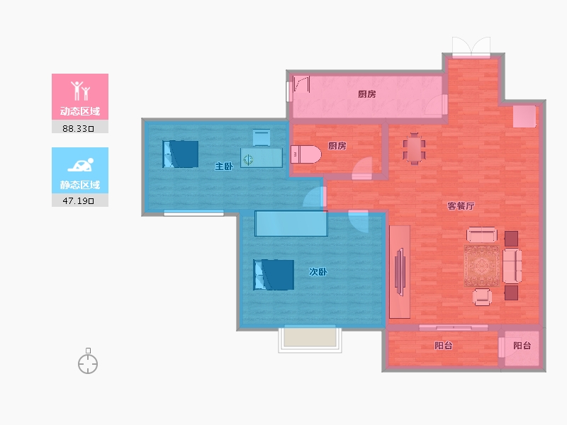 宁夏回族自治区-银川市-领世湖城四期-122.35-户型库-动静分区