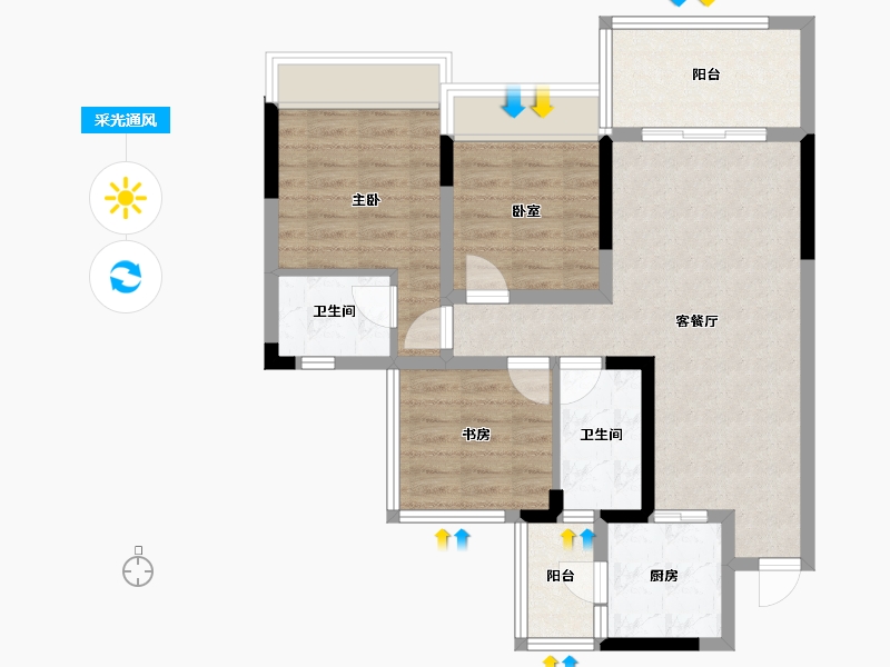 四川省-雅安市-西网蒙山府-76.01-户型库-采光通风