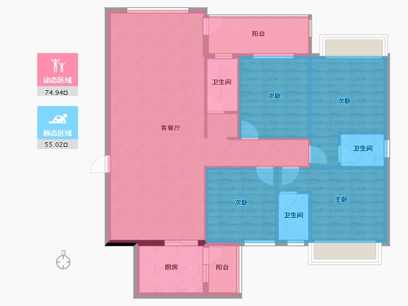 广东省-梅州市-鸿禧中心城尚园-118.40-户型库-动静分区