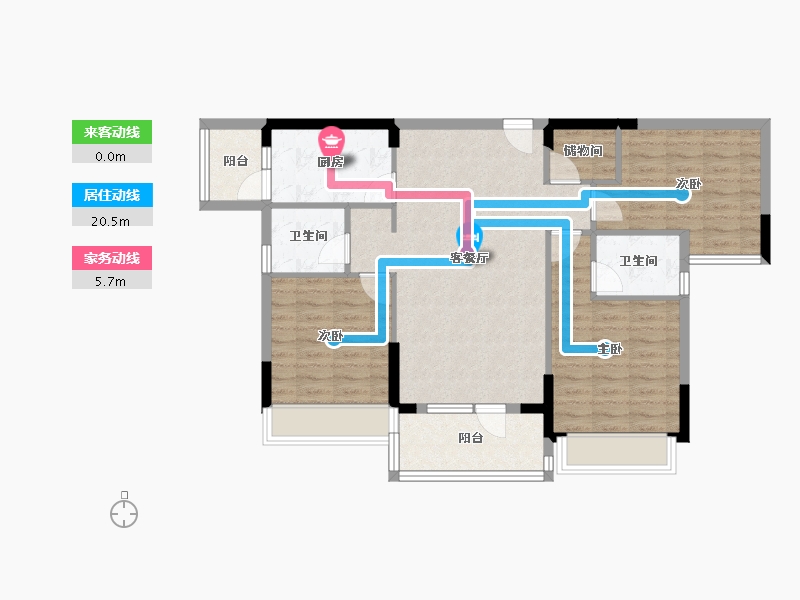 湖北省-孝感市-天丽园二期-89.50-户型库-动静线