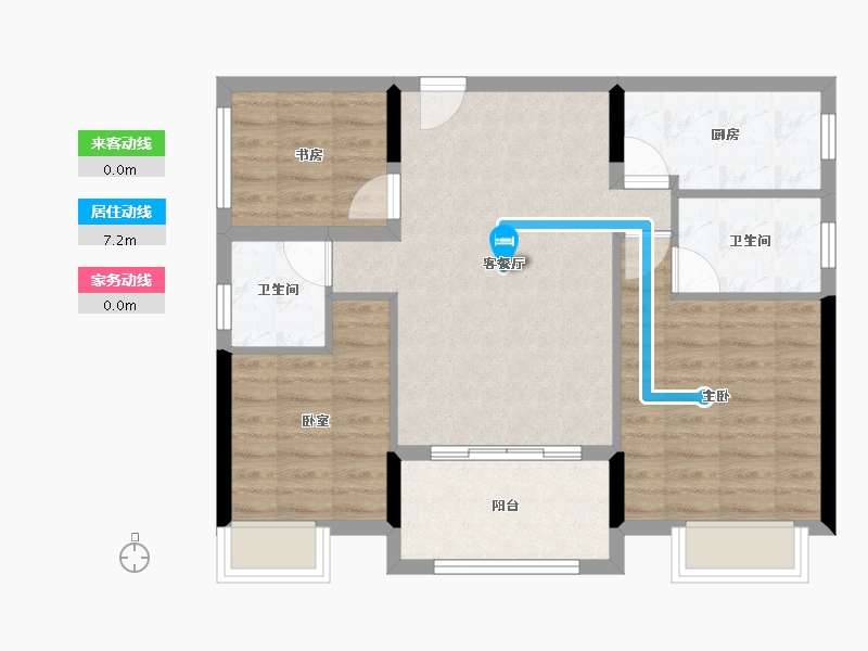 福建省-龙岩市-客都汇·金岸佳园-75.75-户型库-动静线