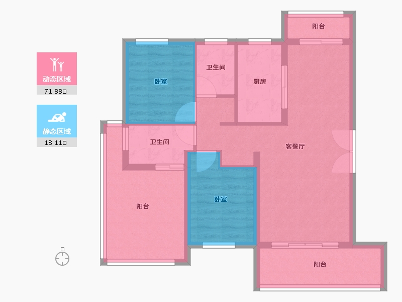 福建省-龙岩市-客都汇·金岸佳园-80.27-户型库-动静分区