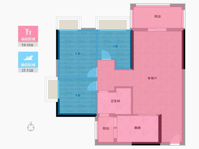 广东省-广州市-君御雅苑-72.80-户型库-动静分区