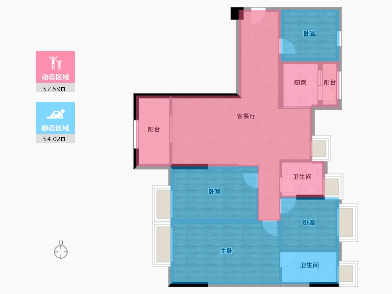 广东省-梅州市-狮城华府-99.55-户型库-动静分区