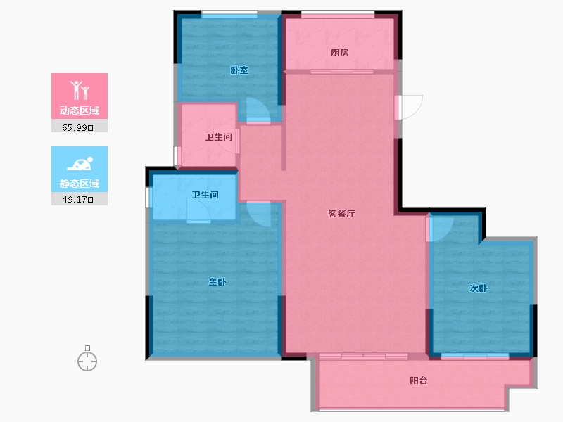 陕西省-延安市-荣民国宾府-104.73-户型库-动静分区