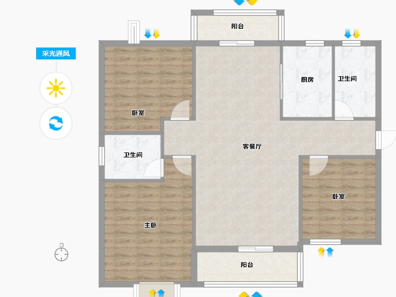 湖北省-孝感市-澴河盛都-108.04-户型库-采光通风