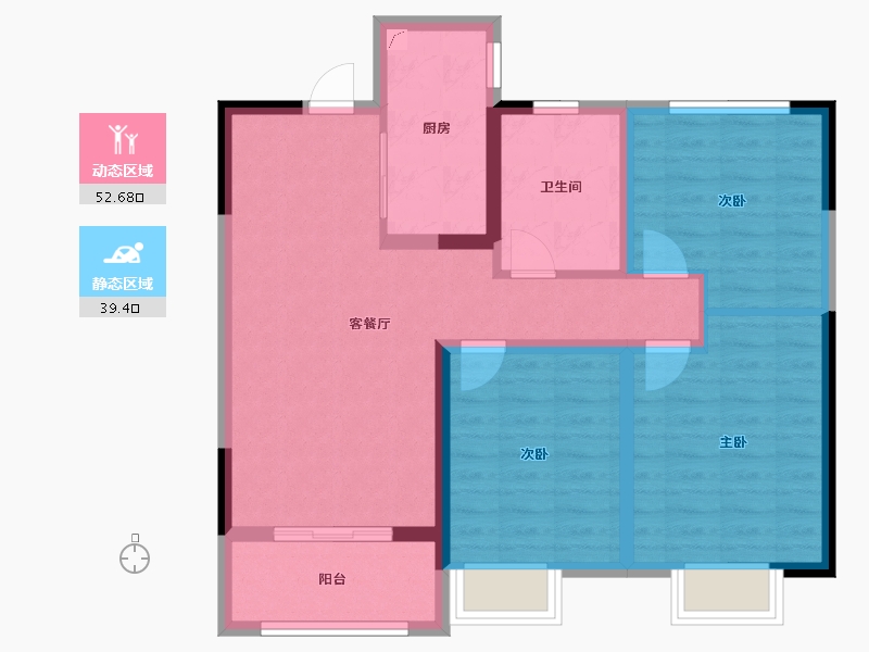 山东省-青岛市-云演四季-81.60-户型库-动静分区