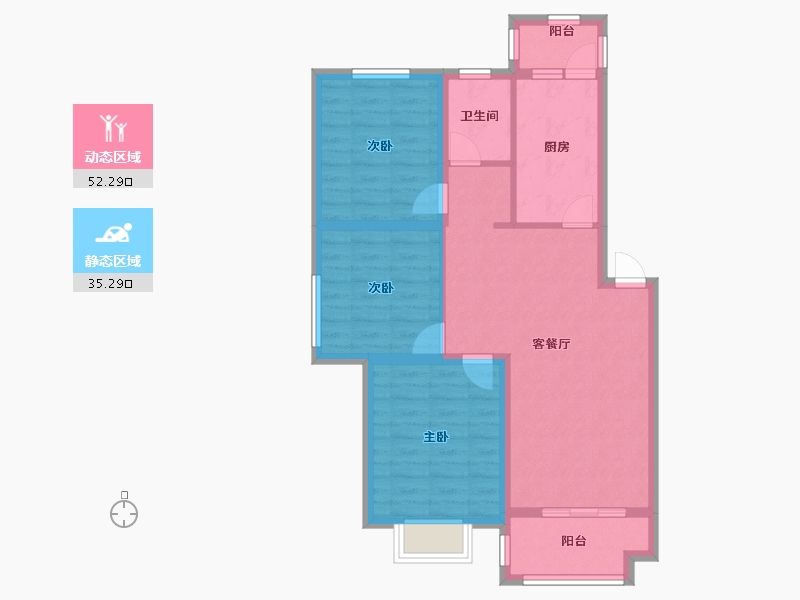 安徽省-宿州市-泗洲名城·观湖苑-78.00-户型库-动静分区