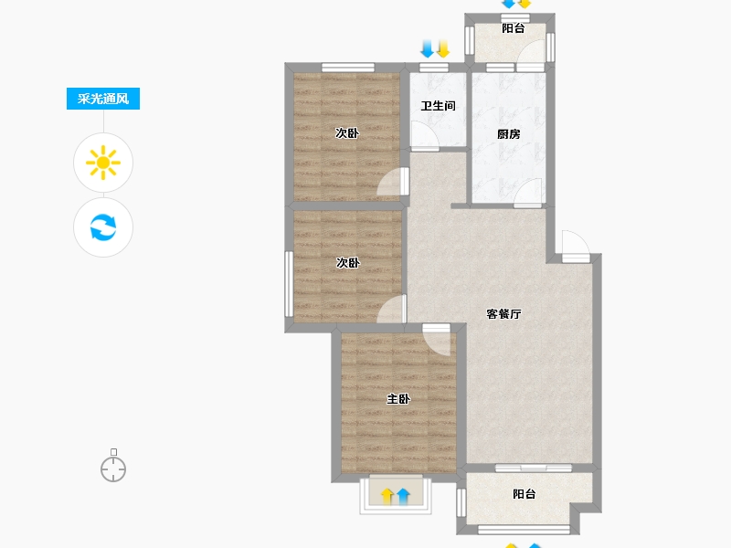 安徽省-宿州市-泗洲名城·观湖苑-78.00-户型库-采光通风