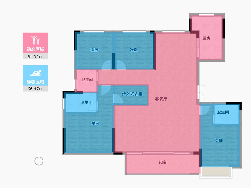 陕西省-延安市-荣民国宾府-137.55-户型库-动静分区