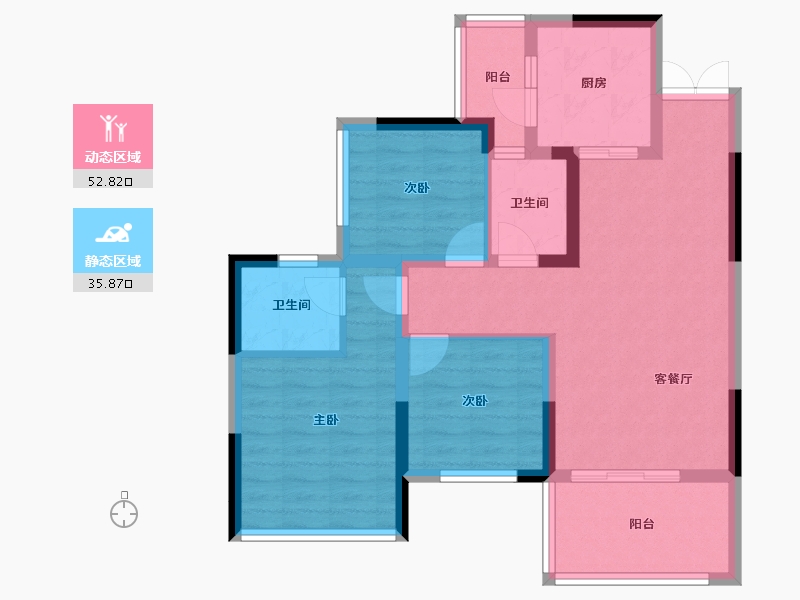 四川省-雅安市-西网江湾城-78.33-户型库-动静分区