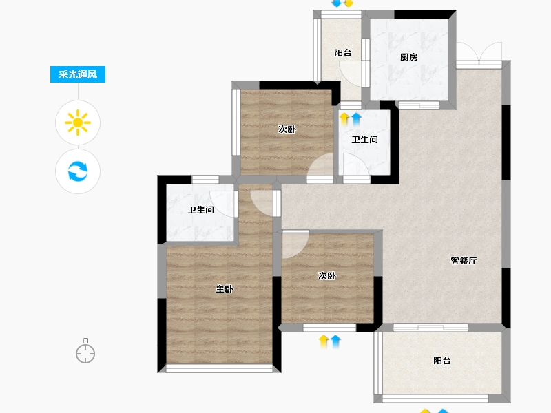 四川省-雅安市-西网江湾城-78.33-户型库-采光通风