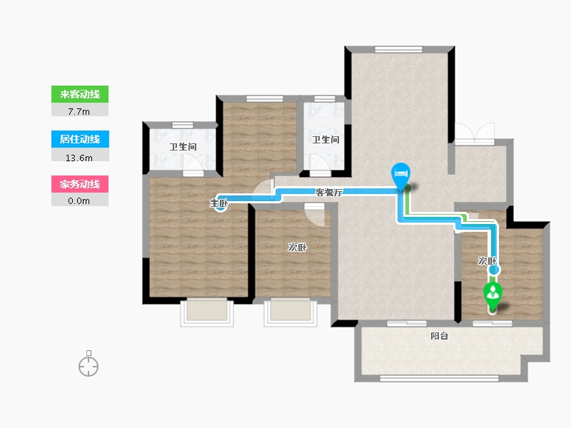 江苏省-苏州市-张家港公馆1790-114.40-户型库-动静线