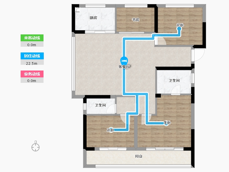 浙江省-杭州市-绿城桂语新月-100.09-户型库-动静线