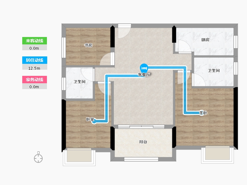 福建省-龙岩市-客都汇·金岸佳园-72.15-户型库-动静线