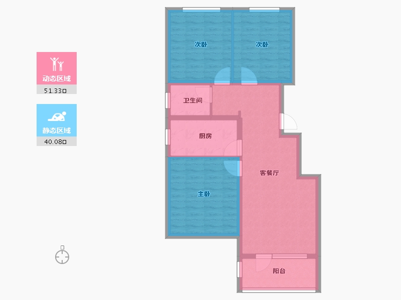 河北省-廊坊市-荣盛·阿尔卡迪亚·兰亭苑-81.60-户型库-动静分区