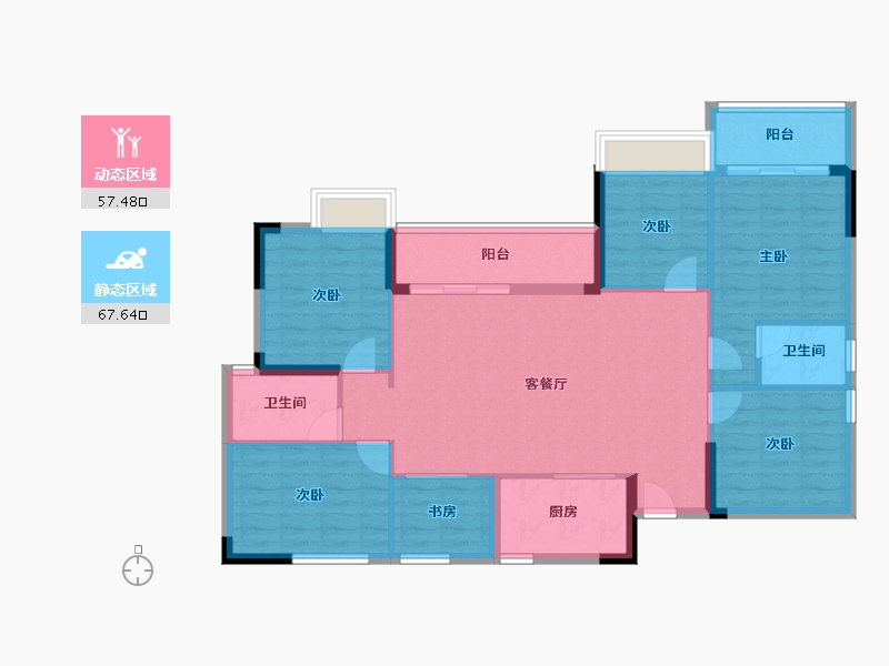 广东省-阳江市-幸福家园三期智慧城-113.36-户型库-动静分区