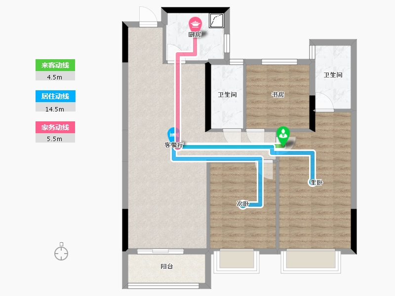 湖北省-武汉市-武汉城建·龙樾上城-93.76-户型库-动静线