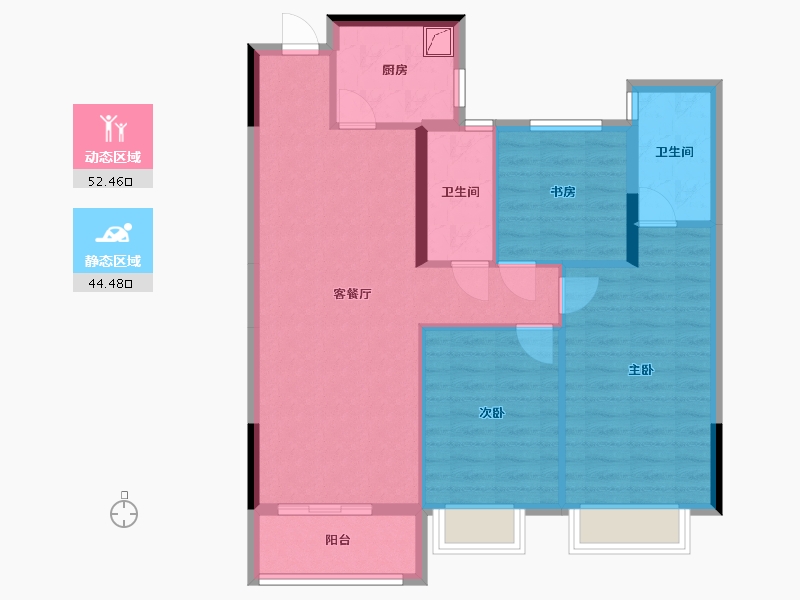 湖北省-武汉市-武汉城建·龙樾上城-93.76-户型库-动静分区