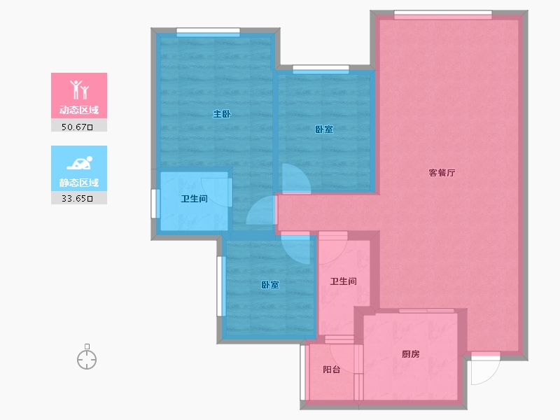 四川省-泸州市-鸿通学府华庭-75.20-户型库-动静分区