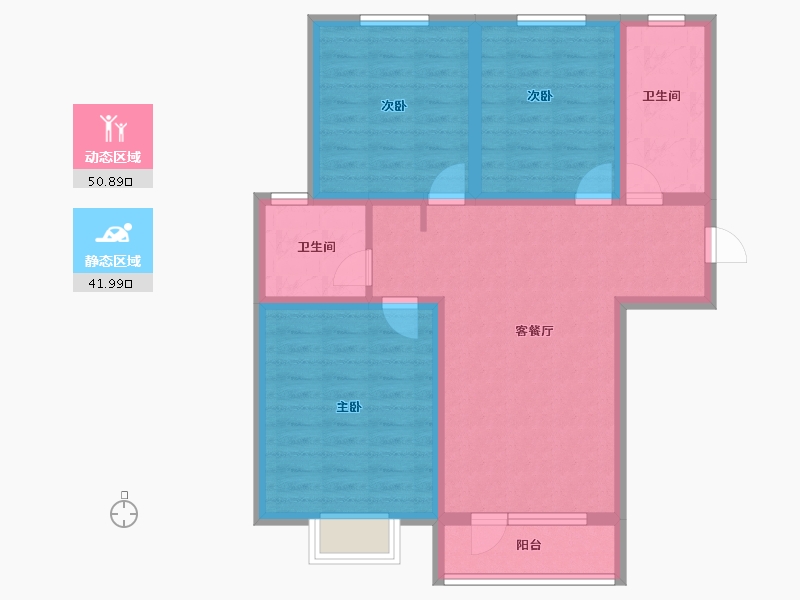 河北省-廊坊市-中远·佳成时代-82.24-户型库-动静分区