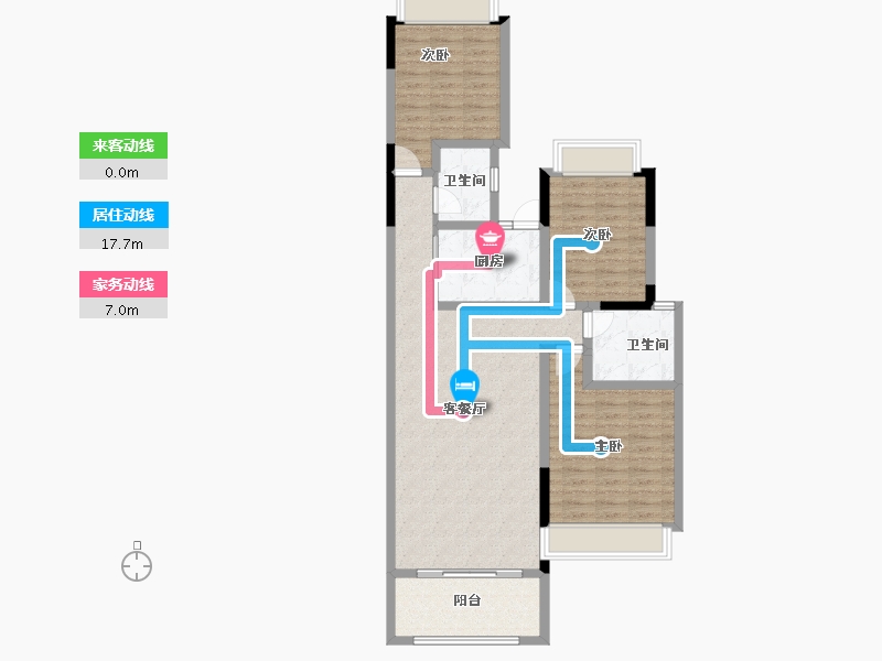 贵州省-铜仁市-桐达果岭-100.05-户型库-动静线