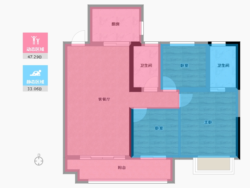 福建省-龙岩市-德兴世茂・印象缤江-71.20-户型库-动静分区