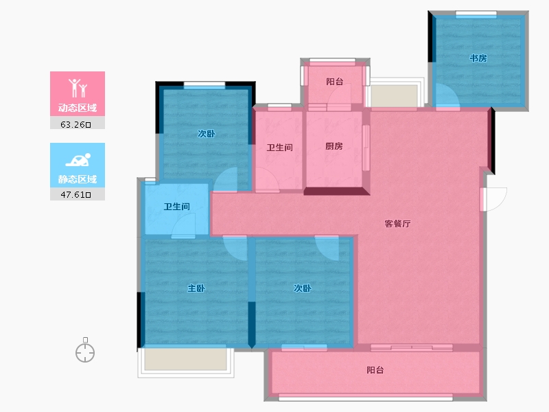 四川省-内江市-恒信·水岸名邸-99.20-户型库-动静分区