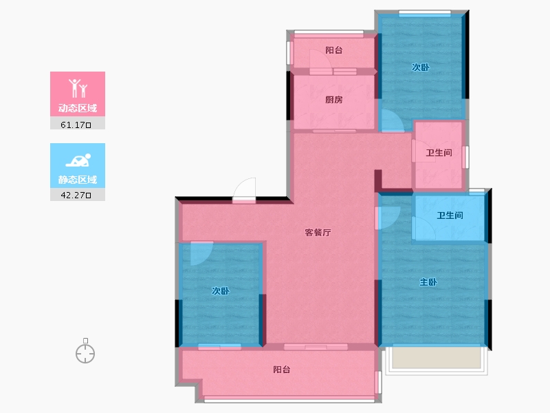 安徽省-宿州市-碧桂园·玖珑府-92.00-户型库-动静分区