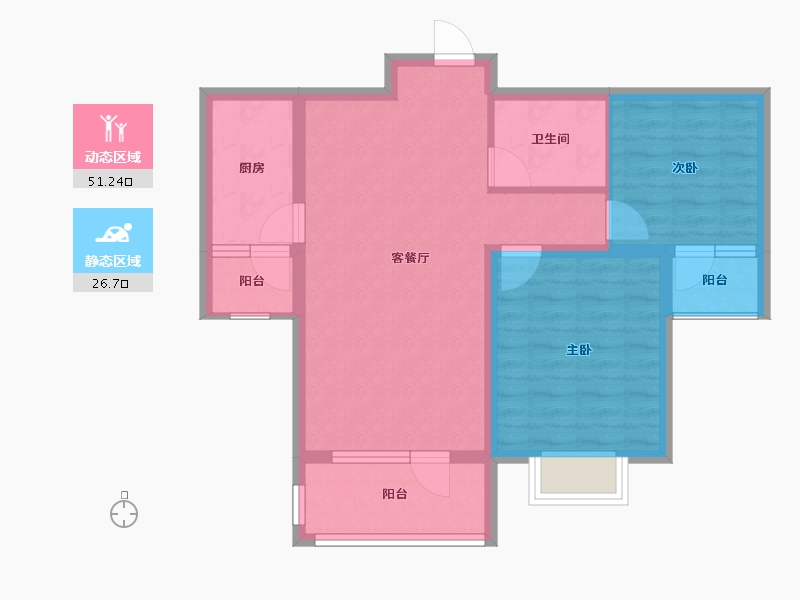 河北省-廊坊市-中远·佳成时代-68.99-户型库-动静分区