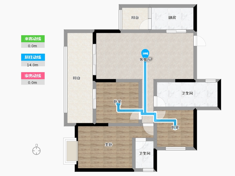 重庆-重庆市-奥园誉峯-95.05-户型库-动静线