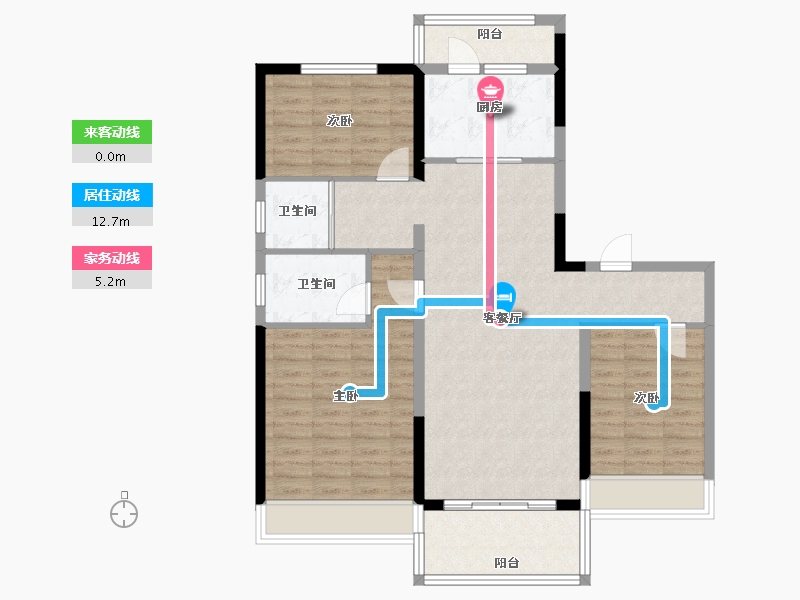 陕西省-延安市-延安碧桂园洛川公馆-100.02-户型库-动静线