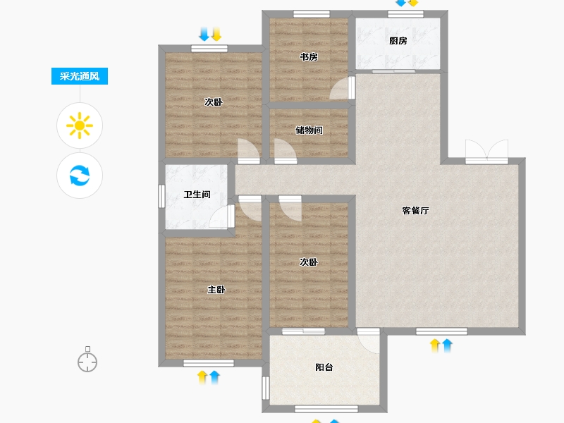 河南省-濮阳市-龙之光国际中心-133.00-户型库-采光通风