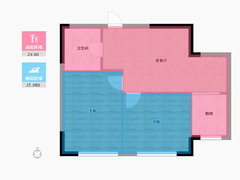 辽宁省-营口市-青花山庄​-50.64-户型库-动静分区