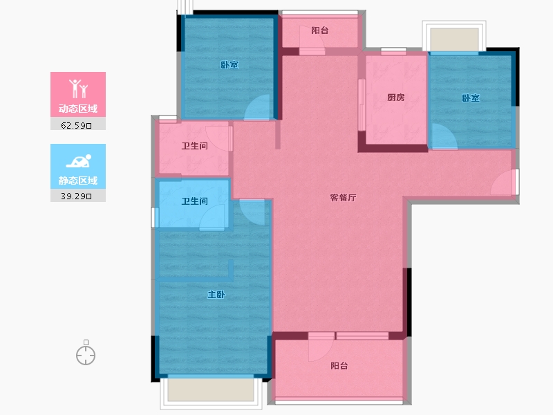 湖北省-孝感市-天丽园二期-91.03-户型库-动静分区