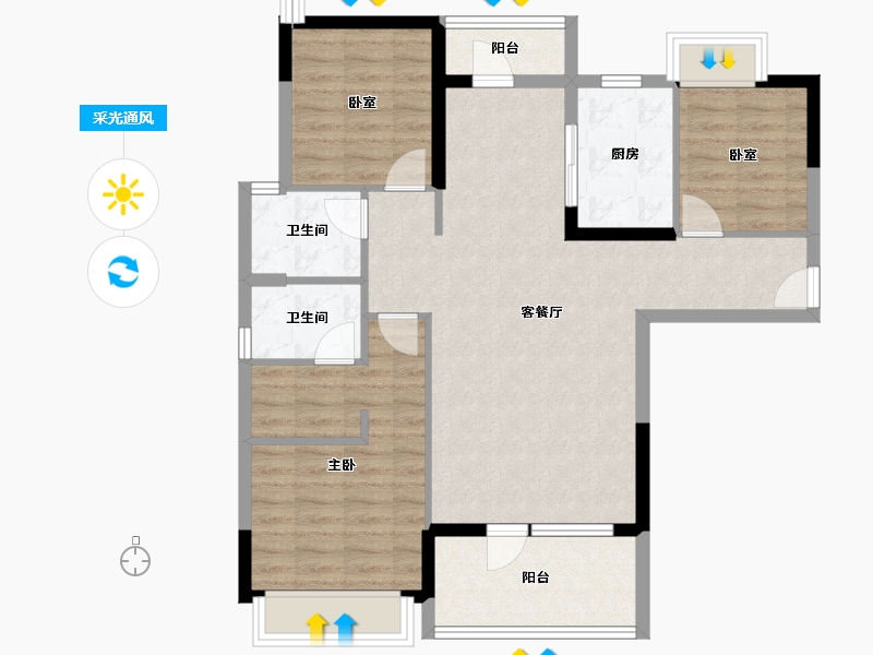 湖北省-孝感市-天丽园二期-91.03-户型库-采光通风