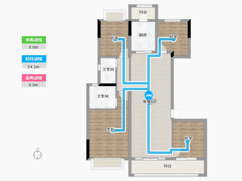 湖南省-长沙市-建发玖洲和玺-106.59-户型库-动静线