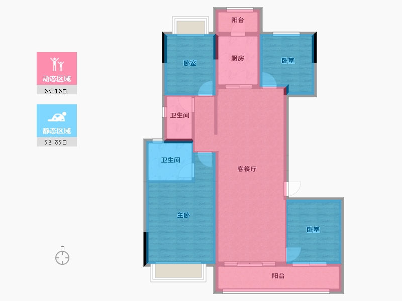 湖南省-长沙市-建发玖洲和玺-106.59-户型库-动静分区