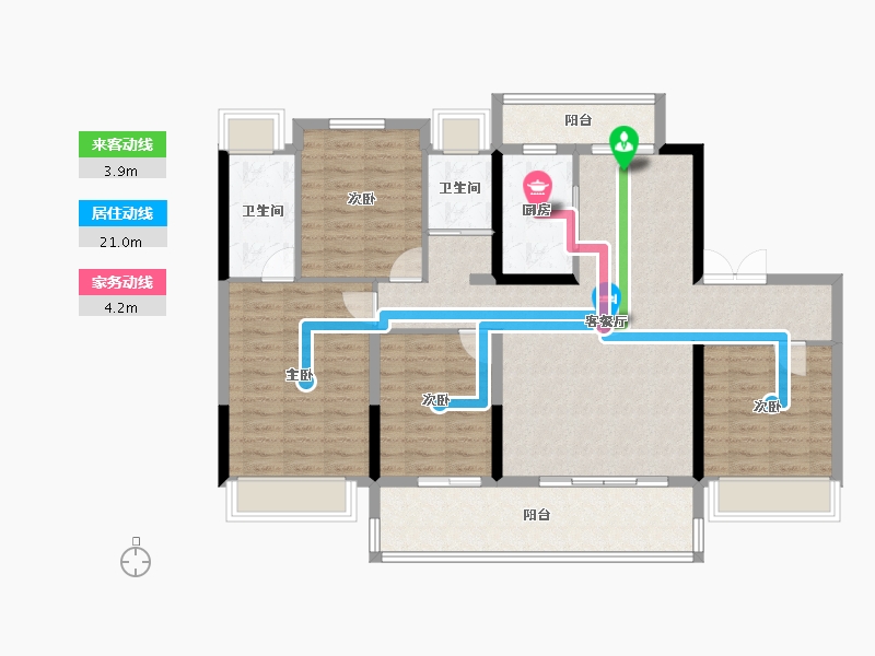 安徽省-宿州市-碧桂园·玖珑府-112.87-户型库-动静线