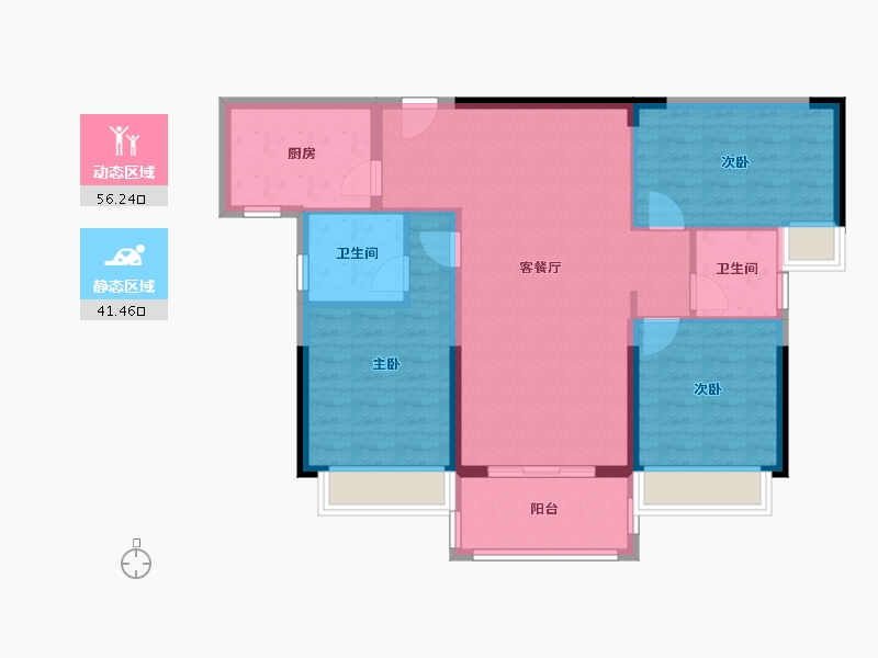 广东省-阳江市-恒隆御景山庄-87.99-户型库-动静分区