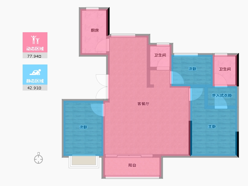 山东省-烟台市-山海名苑-108.80-户型库-动静分区