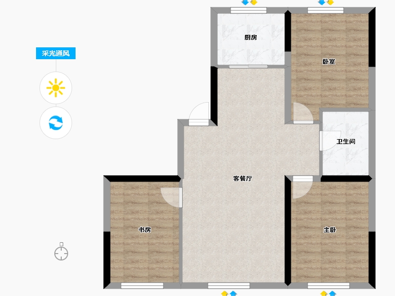 辽宁省-盘锦市-总部生态城·泰郡四期-79.04-户型库-采光通风