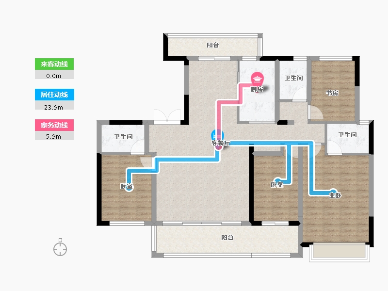 湖南省-长沙市-龙湖·春江天曜二期-134.29-户型库-动静线